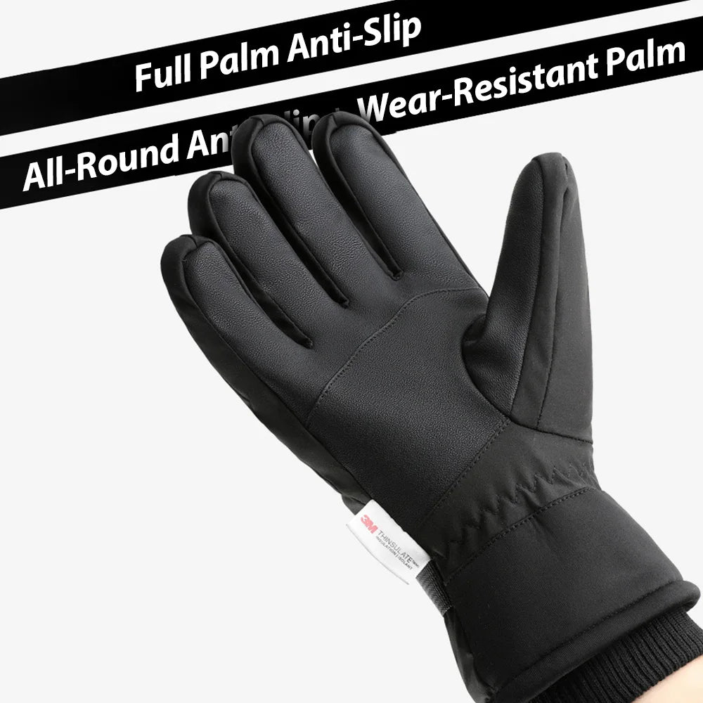 NEWBOLER Keep Warm Bicycle Gloves Full Finger Men Winter Autumn Windproof Cycling Glove Touch Screen MTB Road Bike Gloves