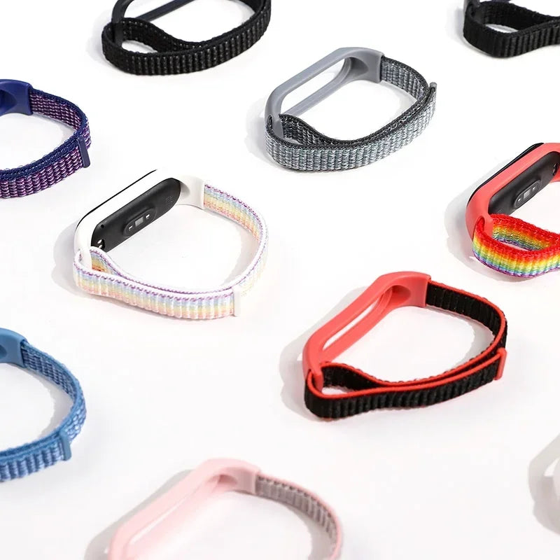 Nylon loop Mi band 4 5 6 Strap Replacement Soft Adjustable Wrist Watchband Pulsera correa For Xiaomi Mi band 3 4 5 6 7 Bracelet