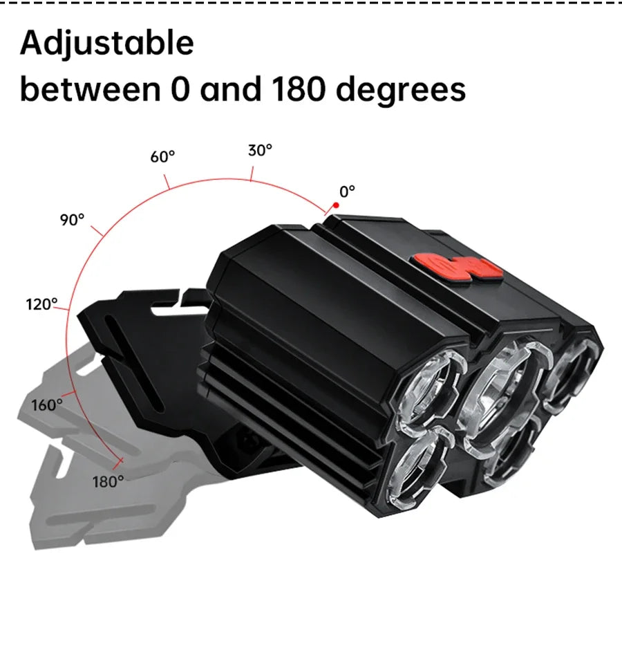 Waterproof Head-Mounted Flashlight Usb Rechargeable Led Headlight Super Bright 5 Working Modes HeadlampFor Night Fishing Hiking