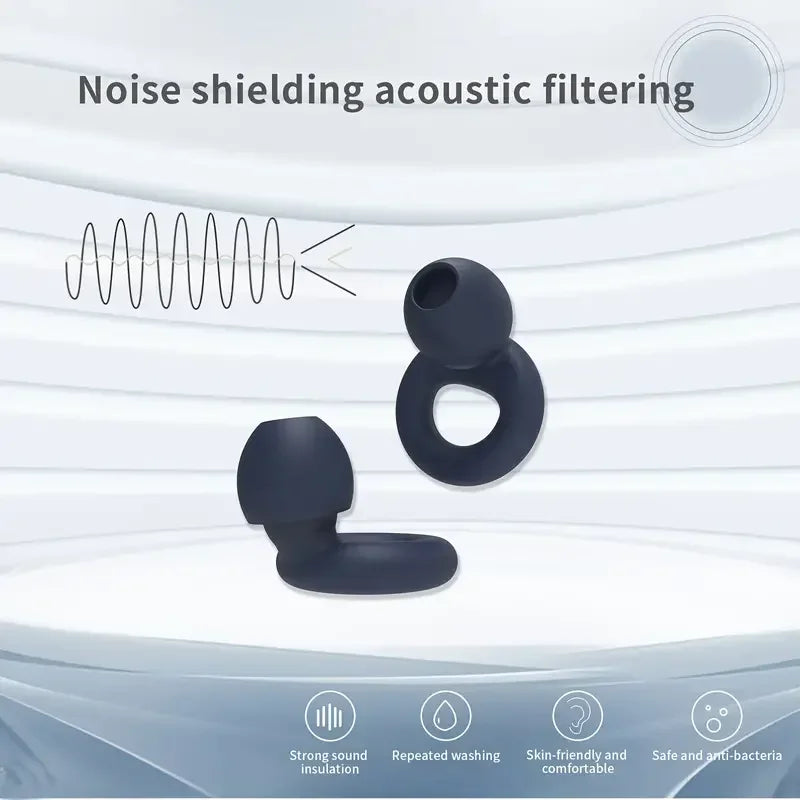 Plugs for Sleep,Swim, Work– Super Soft Silicone Ear Reusable Hearing Protection for Noise Reduction 8 Ear Tips in XS/S/M/L