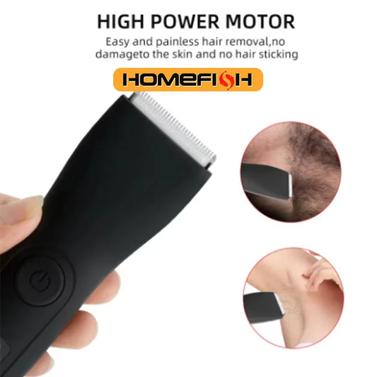 HOMEFISH Mens Body Hair Trimmer for Men Balls Women Lady Shaver Hair Removal Bikini Trimmer Groin & Body Shaver - Shoppiline