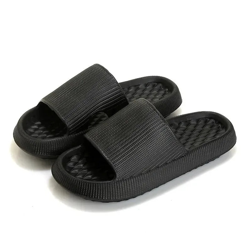 4cm Thick Platform Pillow Slippers Women Eva Soft Sole Indoor Slides Woman Flat Non Slip Bathrooom Home Slippers