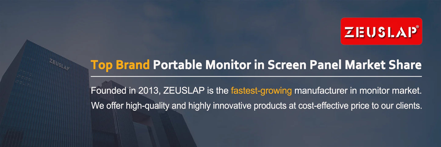 ZEUSLAP 16" 2.5K 144hz Portable Monitor 2560*1600 16:10 100%sRGB 500Cd/m²  Travel Gaming Display for Laptop Switch ps4 ps5 Xbox - Shoppiline