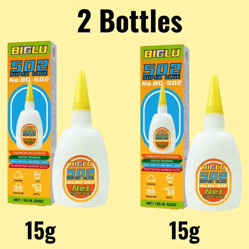 BIGLU 502 Super Glue Quick-drying Cyanoacrylate Instant Leather Rubber Wood Metal Strong Bond Liquid Adhesive Tool