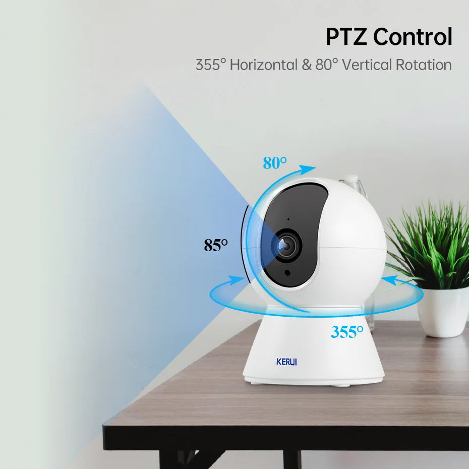 KERUI 5MP 4K WiFi IP Camera Works With Tuya Indoor Wireless Smart Home Security Human Detect Surveillance Camera Auto Tracking - Shoppiline