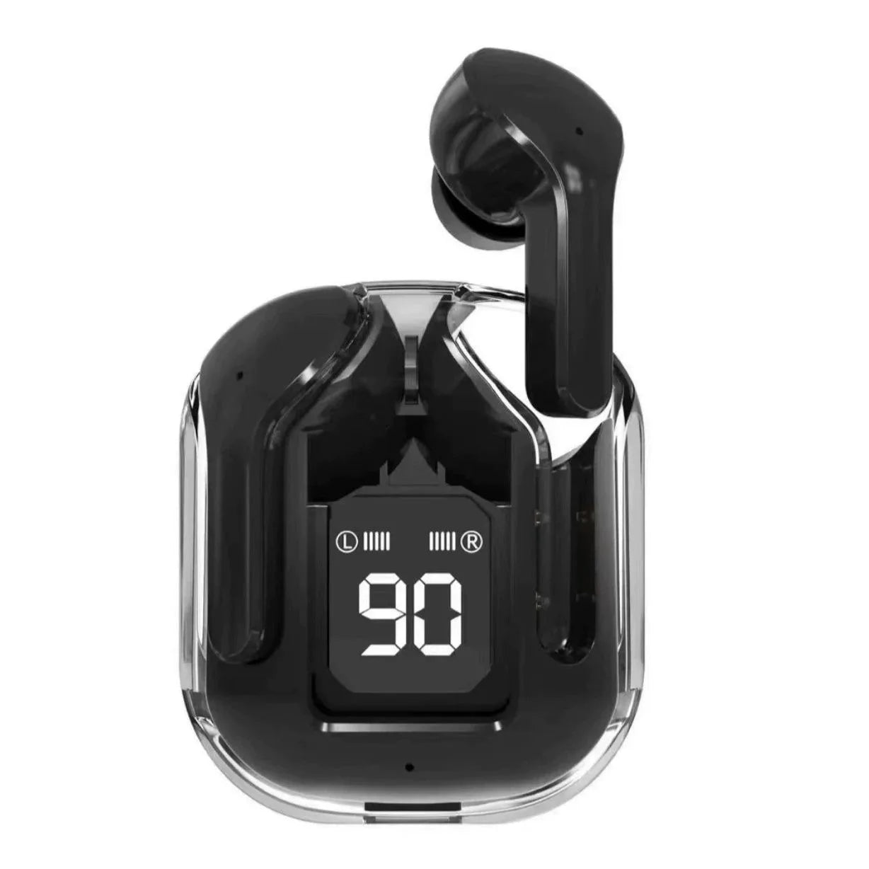 Transparent TWS Bluetooth Earphones Soft Silicone In-ear Design Wireless Sports Gaming Earbuds HiFi Stereo Audio LED Display