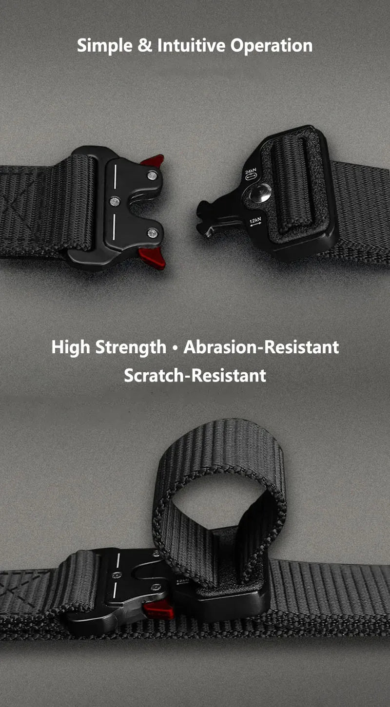 1 Piece Men's Tactical Sports Belt, Quick Release Symmetrical Buckle, Polyester Fiber, Suitable for Outdoor Training Military