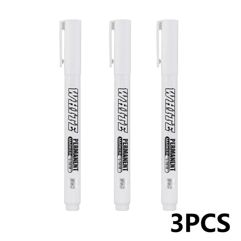 Nouveau 1/2/3PCS Marqueur Métallique Étanche Peinture Blanche Permanente Stylo Lavage Art Peinture Graffiti Stylos Tissu Bois Cuir Marqueur 1MM