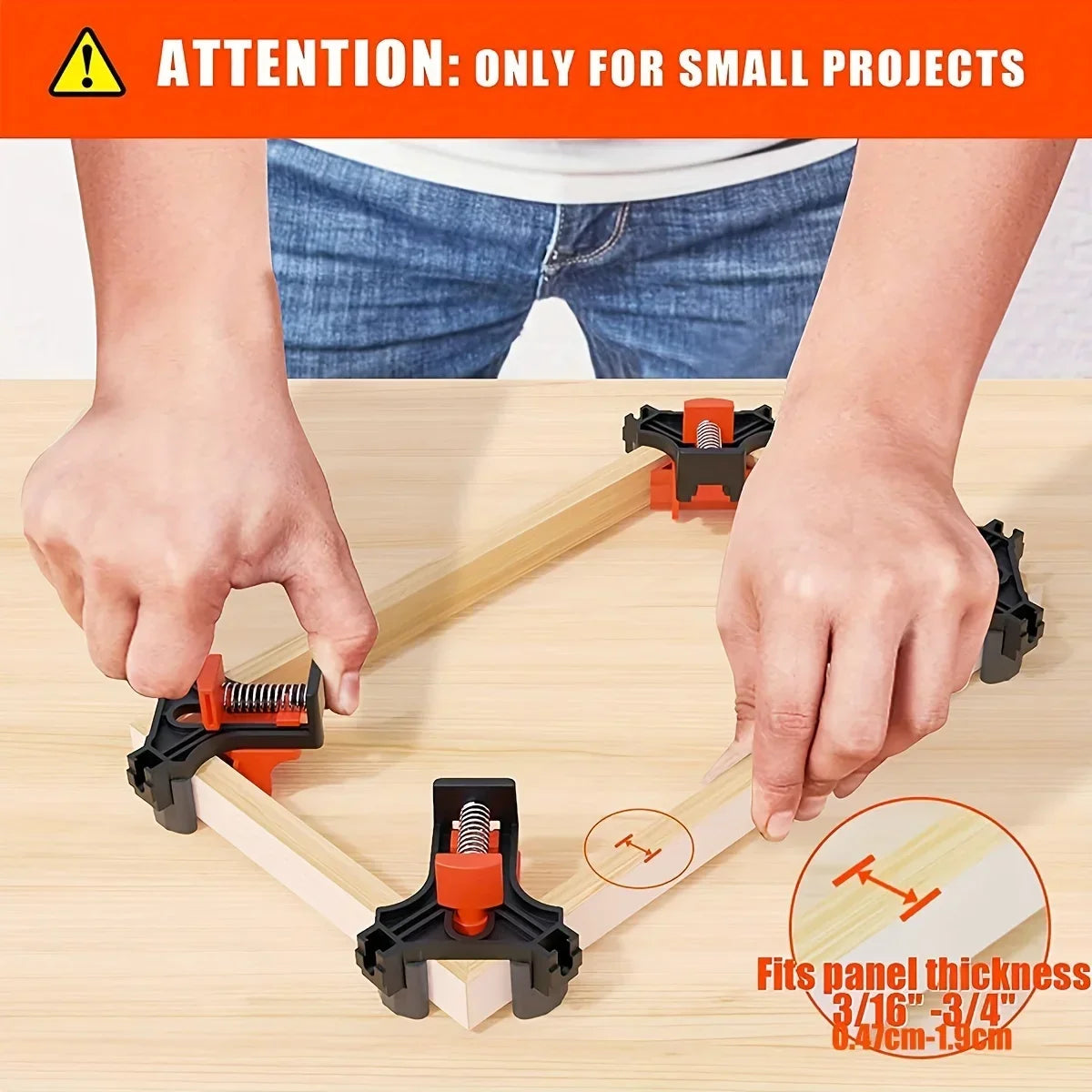 2pcs 90 Degree Corner Clamps For Woodworking, Fast Adjustable Quick Spring Loaded Woodworking Clamps,Cabinets,Photo Framing - Shoppiline