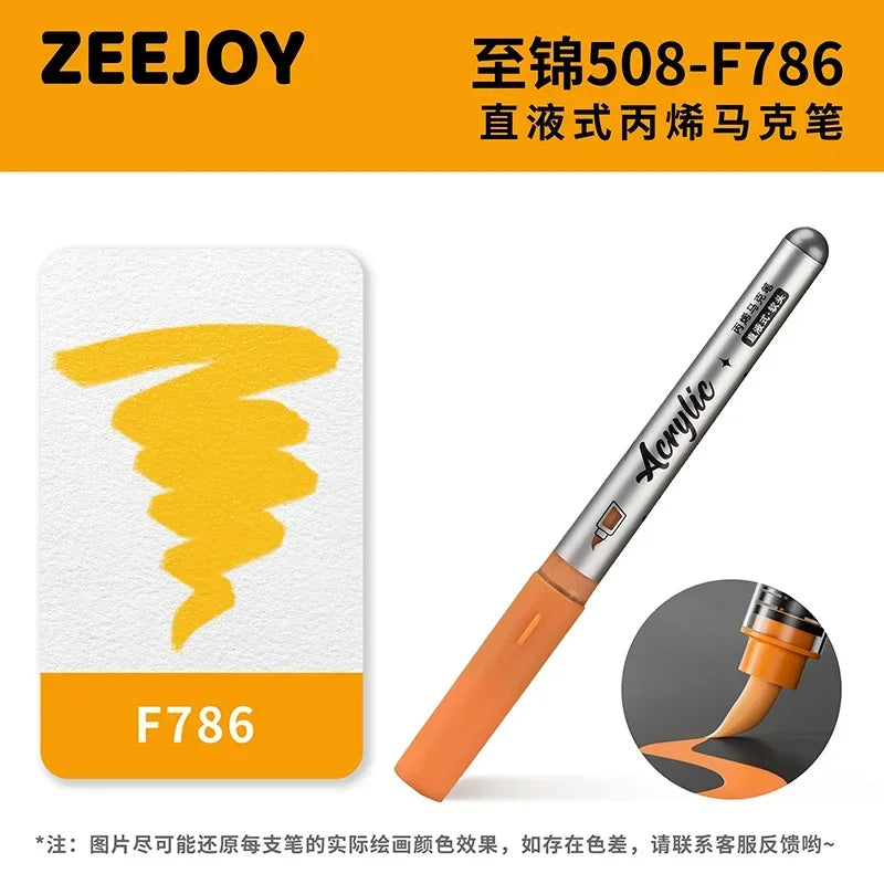 ZEEJOY 120/12/1 Colors Direct Liquid Acrylic Marker Pens Waterproof Pen Soft Brush Nib for Manga School Art Supplies Stationery