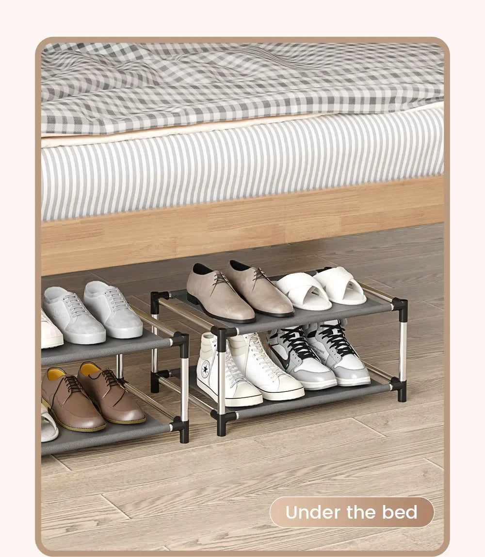 Stylisches Schuhregal Metall Einfaches Schuhregal Schuh-Organizer Ständer Halter Platzsparendes schwarzes Schuhregal für Wohnzimmer