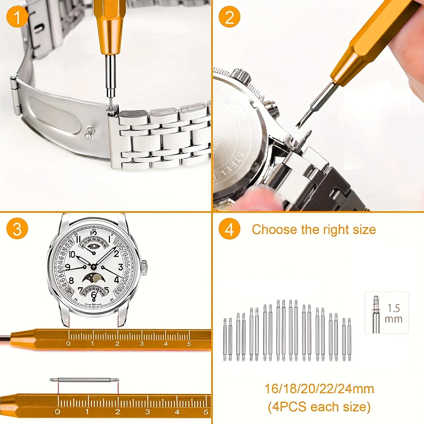3 in 1 Repair Tool Set Watch Back Remover Tool Adjustable Opener Back Case Remover Watch Case Back Opener Repair Remover Holder