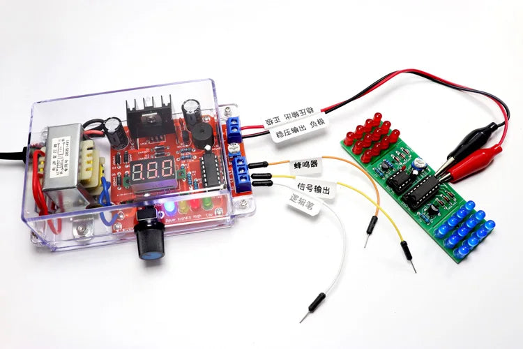 Electronic DIY LM317 Adjustable Voltage Regulated Kit DC Step-down Power Supply Making Parts With Case Soldering Assembly 220V - Shoppiline