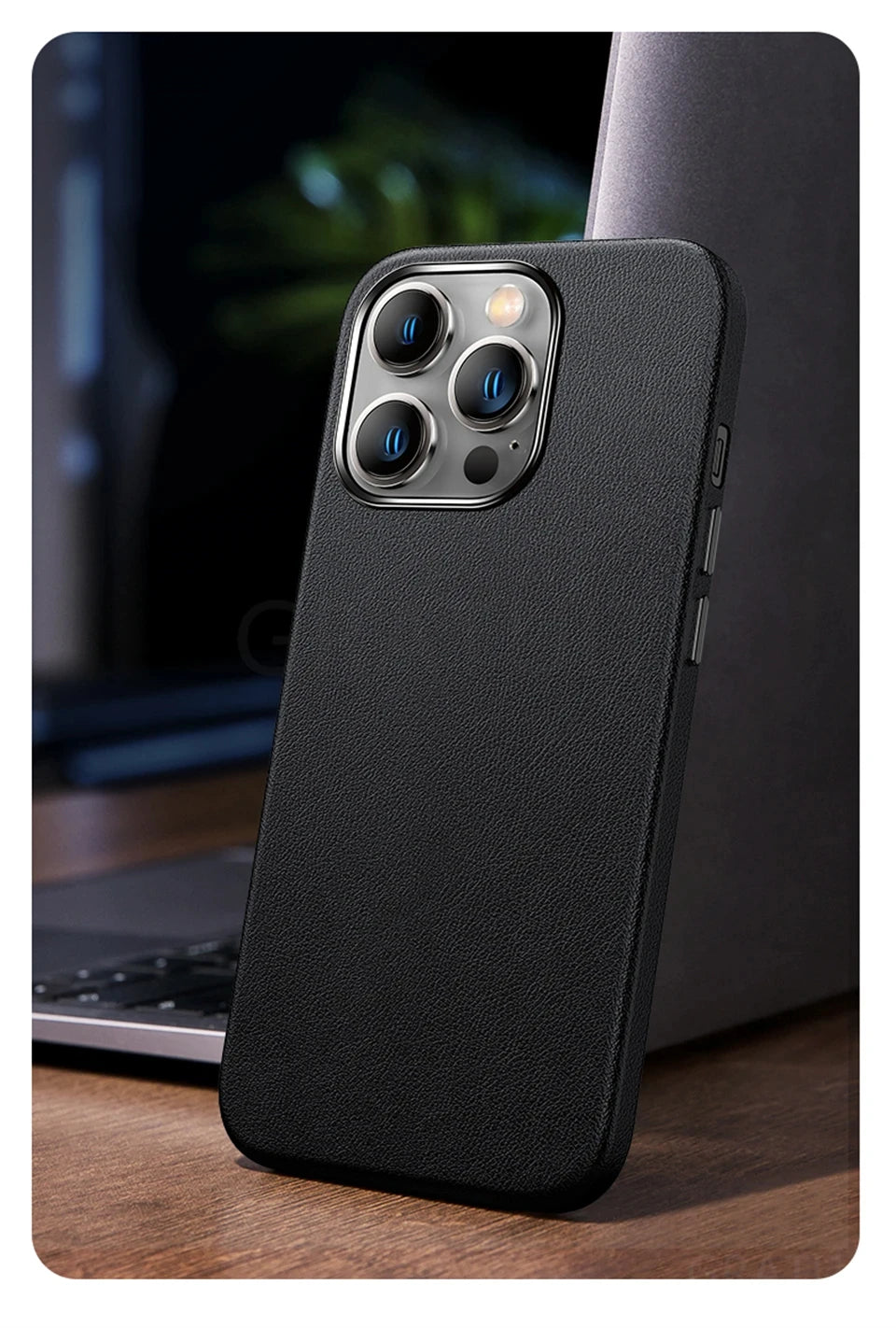 Original Leather Wireless Charging Animation Cases for iPhone 16 15 14 13 Pro Max Magsafe Phone Case Magnetic Cover Accessories - Shoppiline