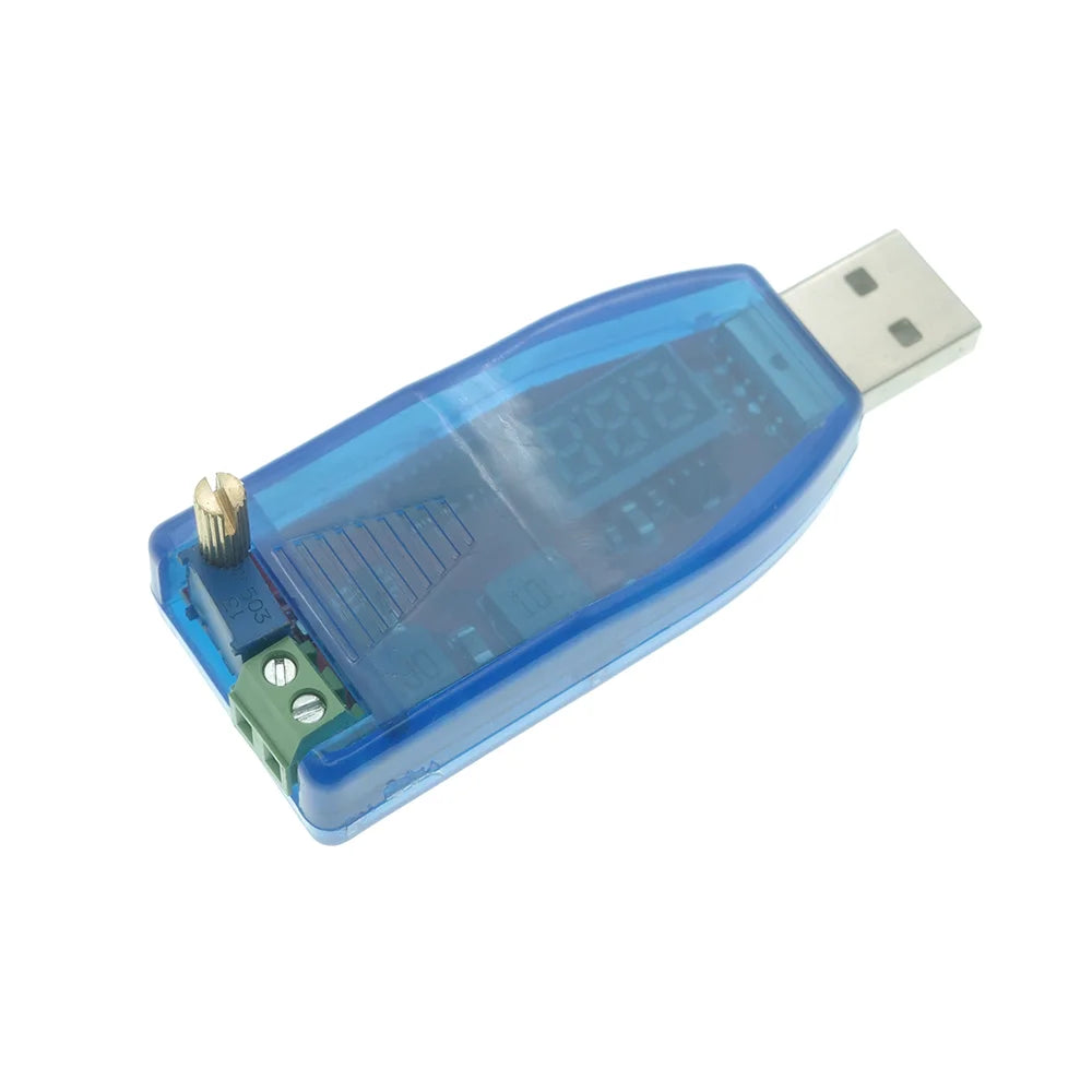 USB DC-DC Buck Boost Converter, 5V Input to 1-24V Adjustable Voltage Regulator Module with Potentiometer LED Power Supply Module