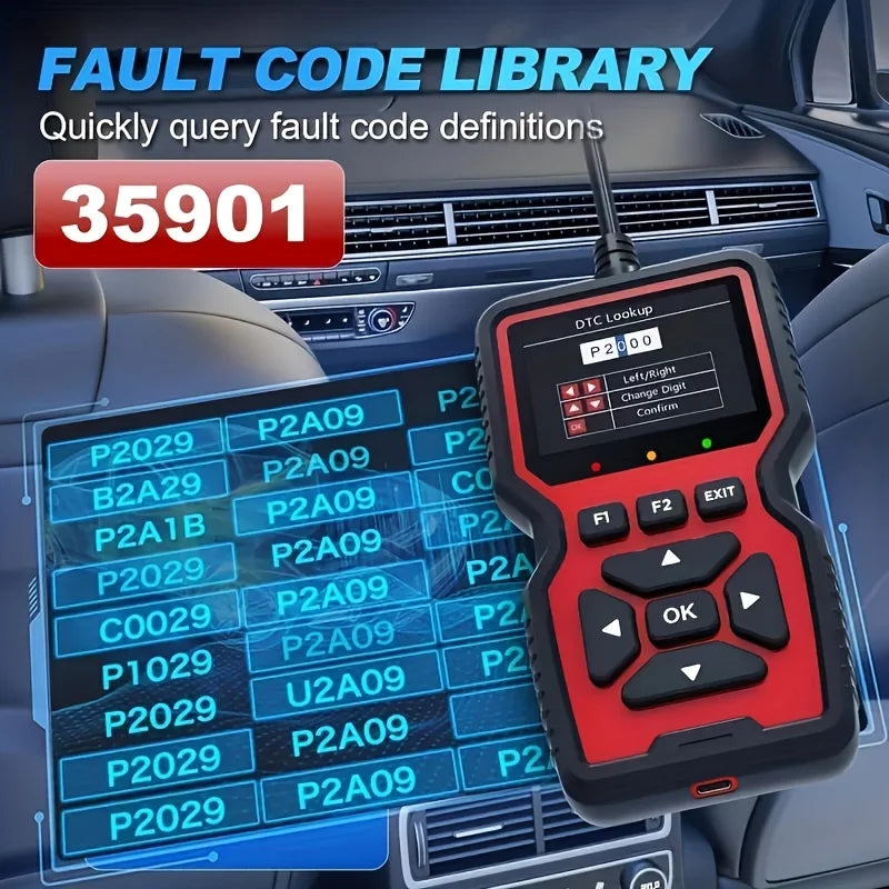 V519 Professional Obd2 Scanner - Usb-Powered Car Diagnostic Tool with Real-Time Data Stream, Full-Featured Obd Ii Testing (I/M Ready, Bod2/Eobd), Clears Engine Fault Lights, Reads/Erases Codes for Most Vehicles, Car Maintenan