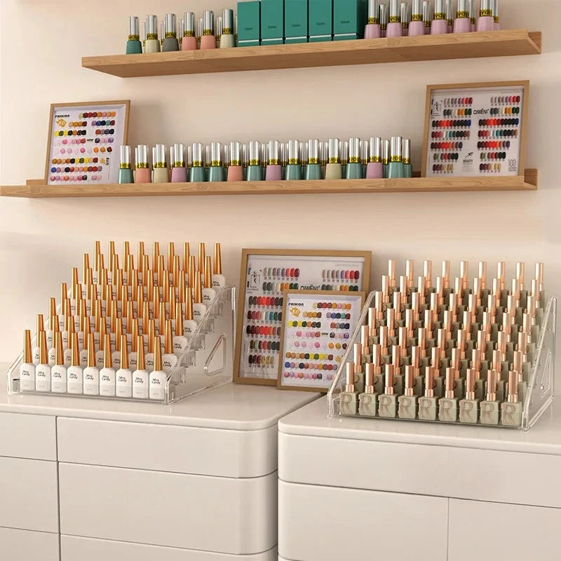 Organisateur de vernis à ongles en acrylique à 3/4/5/6/7 couches, étagère à gel UV, présentoir de cosmétiques à installation rapide, support de bijoux, rangement de manucure