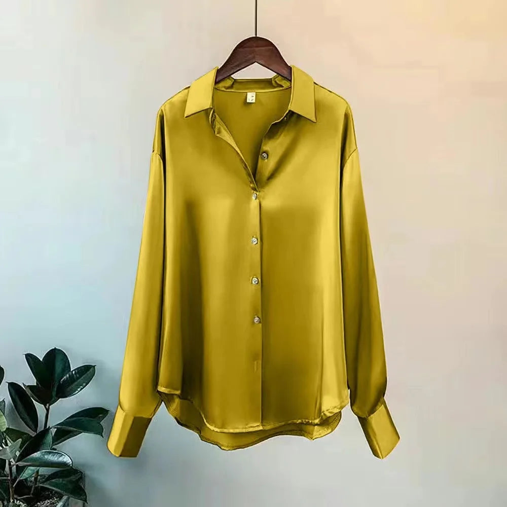2025 Printemps Chemises et Blouses Nouveaux Cardigans Pullover Femme Haut Tricoté Coréen Manches Longues Revers Bouton Élégance Doux Manteaux Décontractés