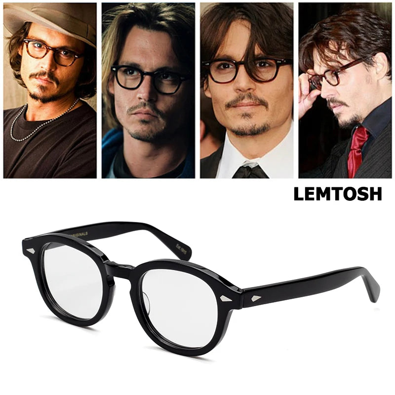 Johnny Depp Lemtosh Eyeglasses Frame Men Optical Glasses Women Computer Goggles Clear Lens Luxury Brand Vintage Acetate Frame