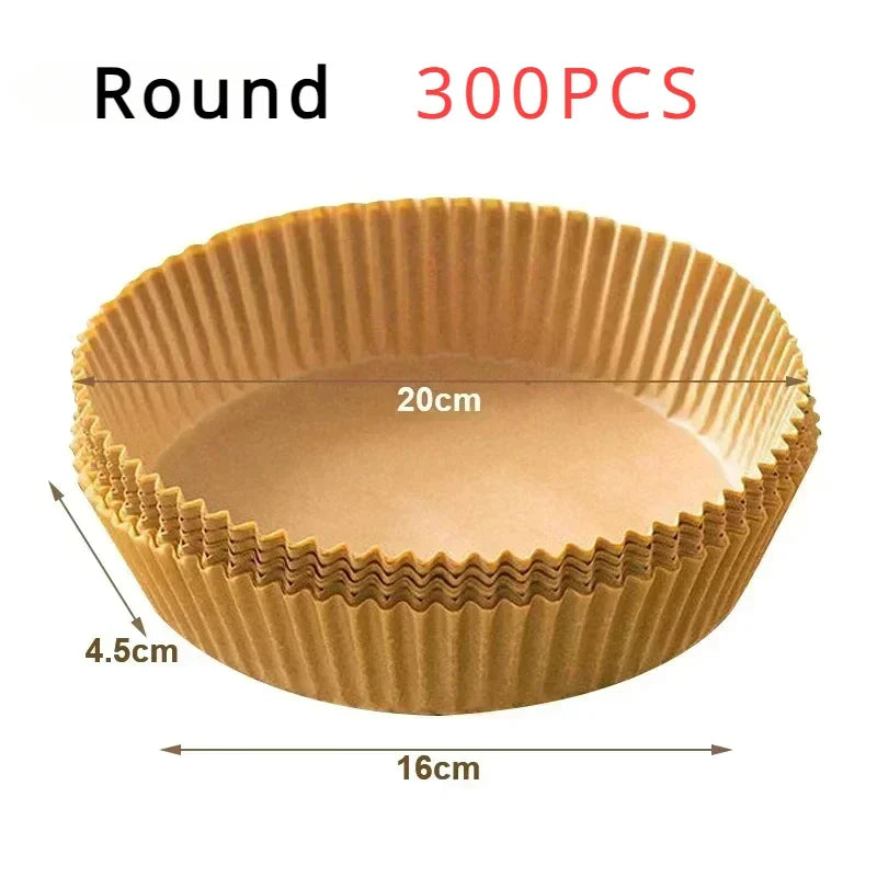 50/100PCS Einweg-Heißluftfritteusenpapier Quadratisch Rund Backpapier Grillplatte Antihaftmatte Küchenbackofen Öl absorbierendes Papierwerkzeug