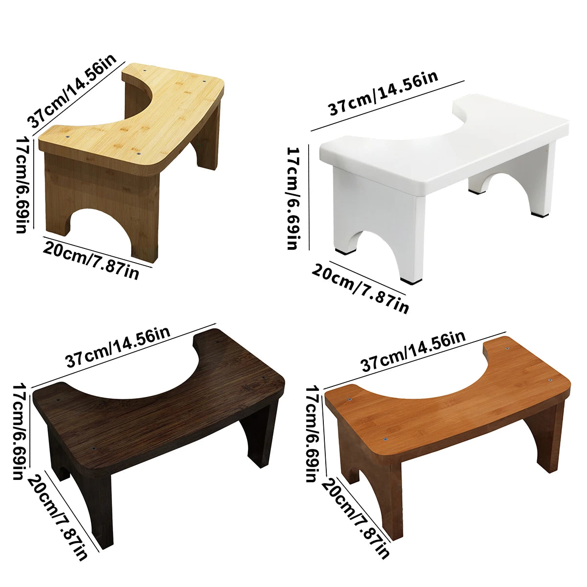 Tabouret de toilette accroupi portable en bambou robuste pour adultes, large et stable, tabouret de pot de chambre, facile à utiliser et à nettoyer, conception portable