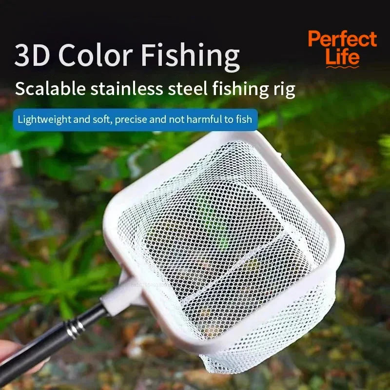 1、2Pcs Stainless Steel Fishing Landing Net Rustproof Corrosion Resistant for Catching Fish Shrimp Aquarium Tank Accessories