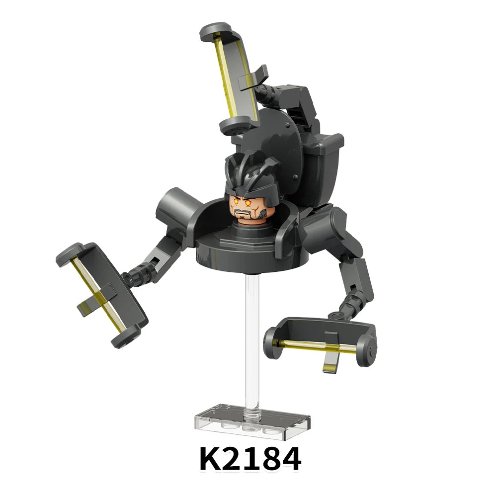 MOOXI Actionfiguren Teile Set MOC Steine Skibidi Toilet Man DIY Baustein Lernspielzeug für Kinder Figuren Geburtstagsgeschenk
