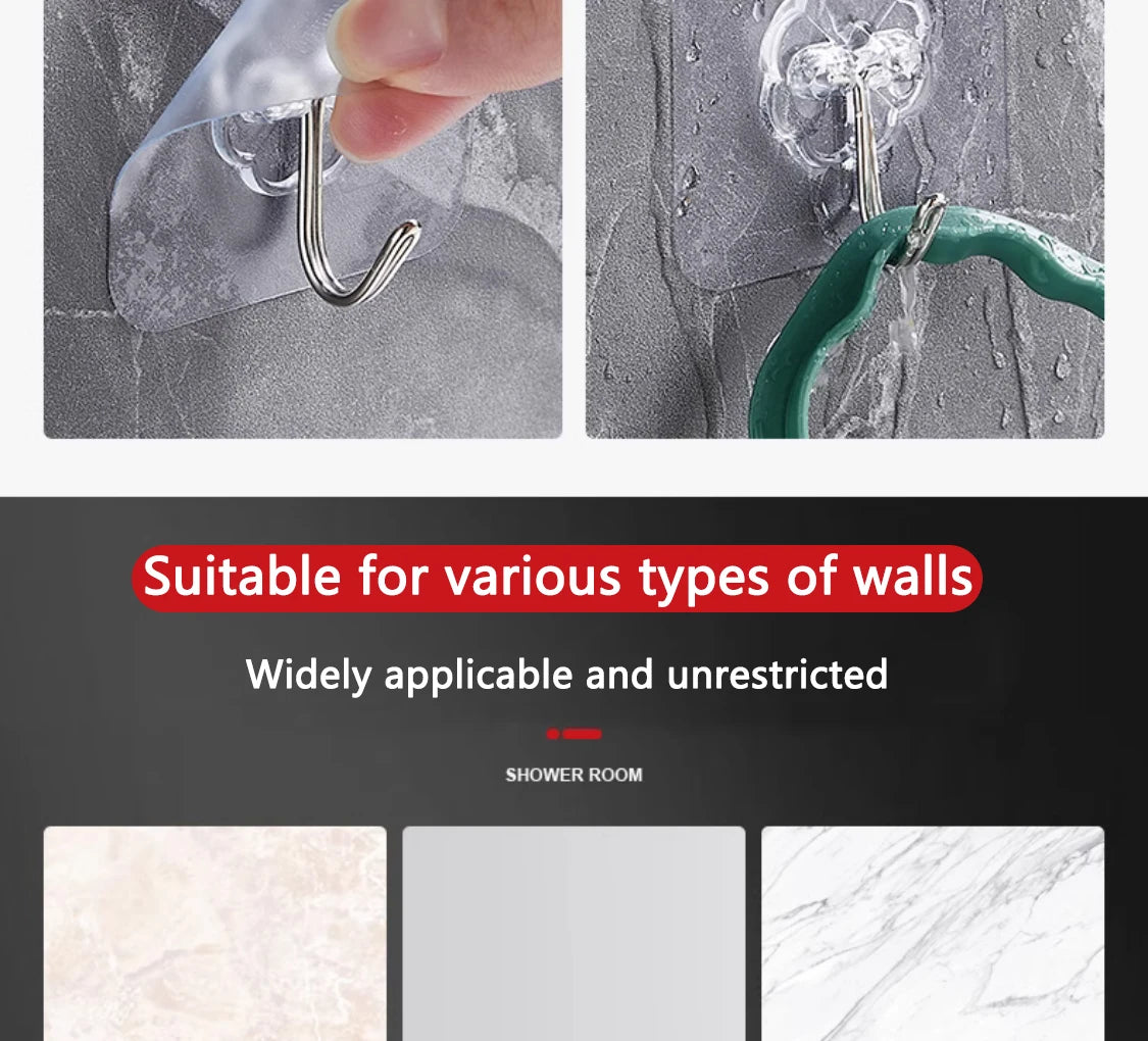 10/20 Pcs Hooks Transparent Strong Self Adhesive Door Wall Hangers Hooks Suction Heavy Load Rack Cup Sucker for Kitchen Bathroom