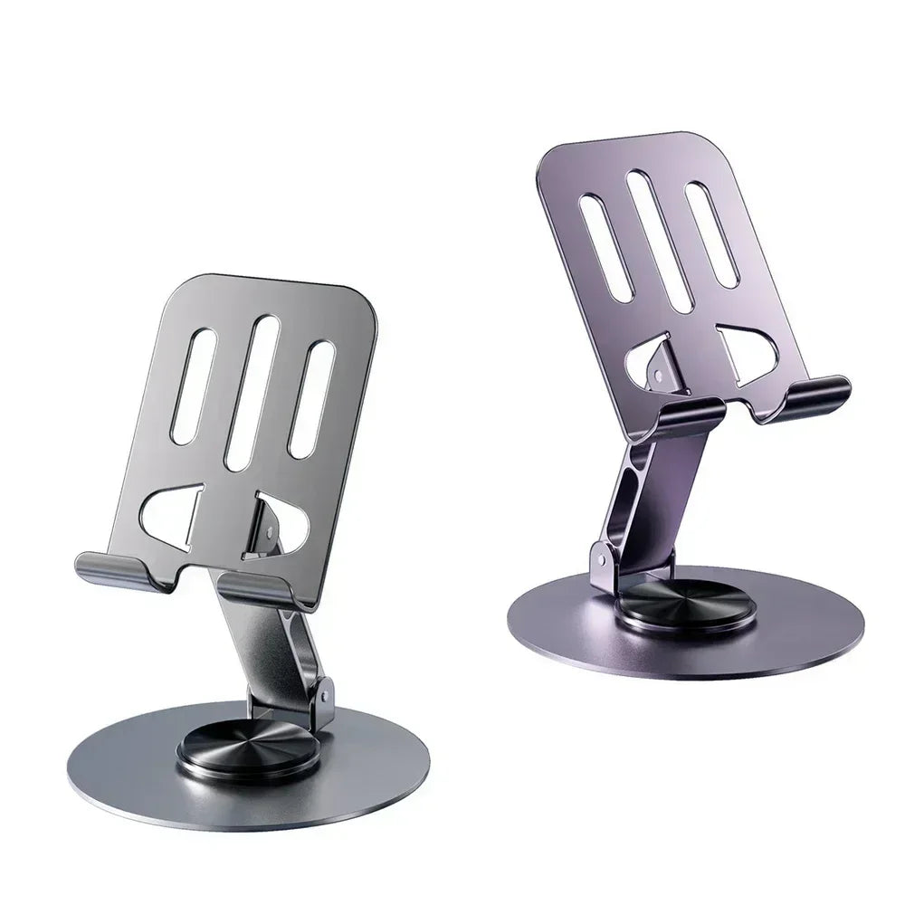 Adjustable Folding 720° Rotating Aluminum Alloy Tablet Holder Portable Stand for iPad Mobile Phone Desktop Live Mount