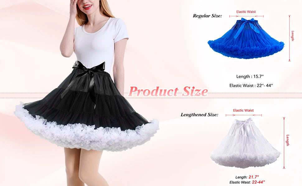 Lowest Pirce Womens 2-Layered Pleated Tulle Petticoat White Black Tutu Puffy Party Cosplay Skirt Lolita Cosplay Bridal Crinoline