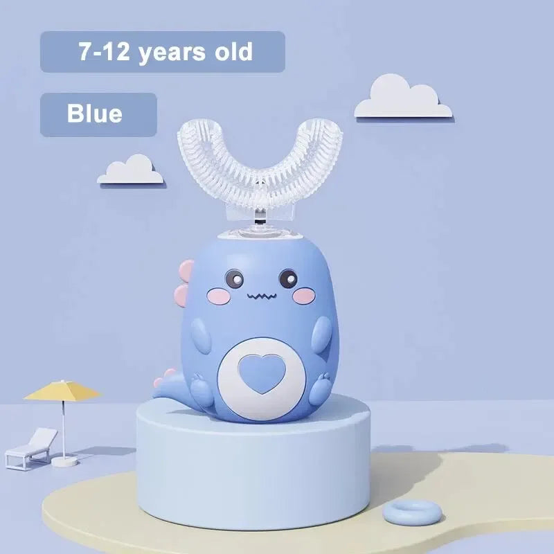 Kids U-Shaped Electric Toothbrush, Food Grade Silicone 360° Automatic Clean USB Charging Smart Oral Care Children Toothbrush