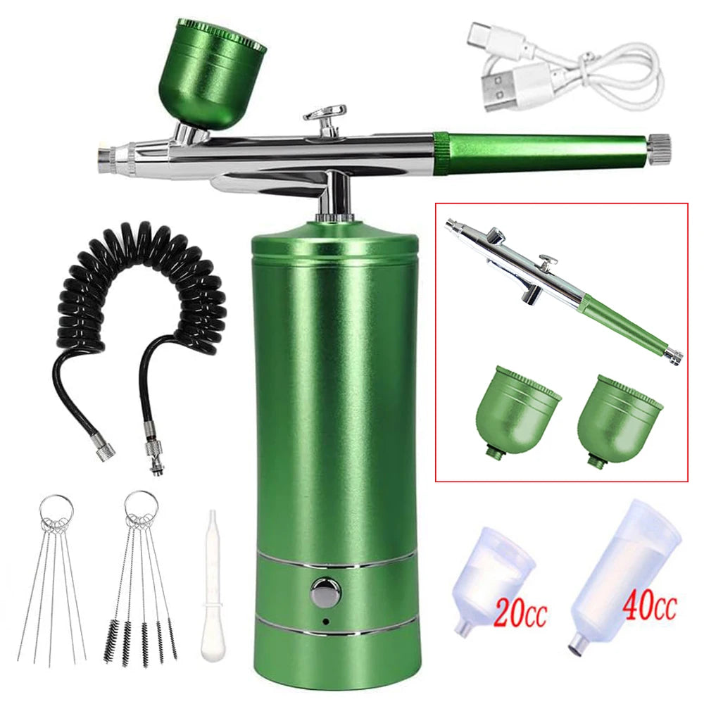 Airbrush Nail with Compressor Portable Air Brush with Compressor For Nails Art Cake Painting Craft Airbrush Nail Art Compressor - Shoppiline