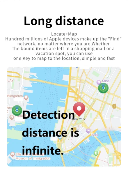 JSPTEC Airtag Bluetooth GPS Trackers IPX 5 Waterproof Sport Tracking Find My Elderly Kids Pets Available Mini Finders For IOS