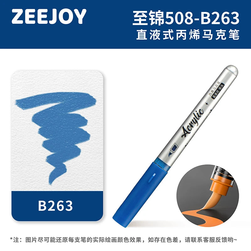 ZEEJOY 120/12/1 Colors Direct Liquid Acrylic Marker Pens Waterproof Pen Soft Brush Nib for Manga School Art Supplies Stationery