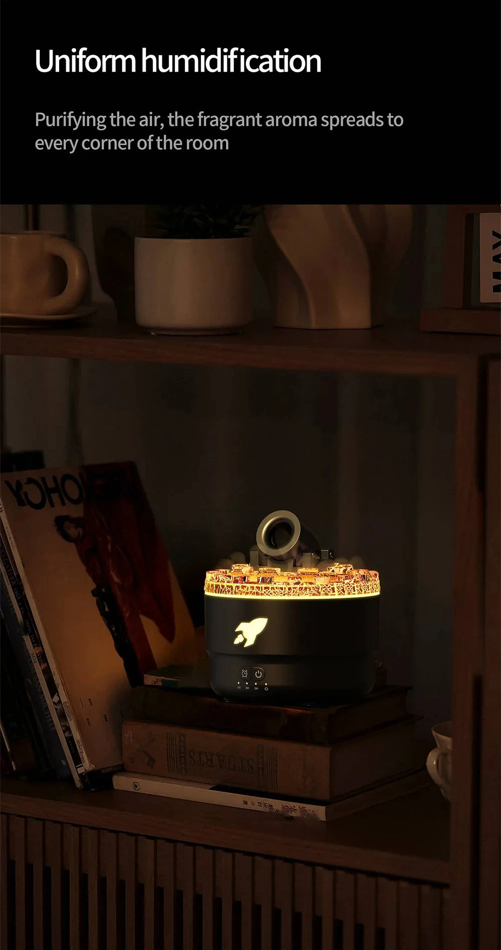 HOMEFISH Aromatherapy Diffuser  Spray Air Humidifier 7Colour Gradient Night Light Ultrasound Essential Oil Arome Diffuser