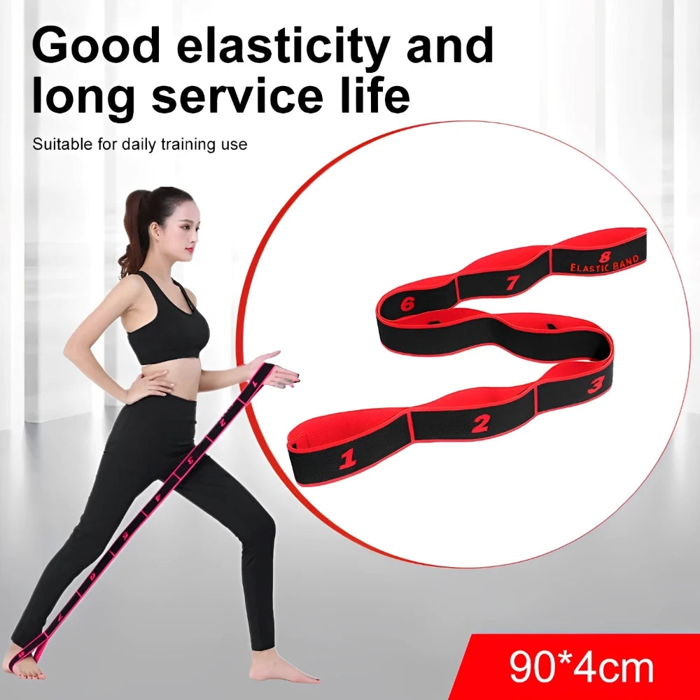 8/10 Sections Dance Resistance Band Yoga Stretching Pilates Fitness Digital Elasticity Elastic Stretch Training Tension Belt