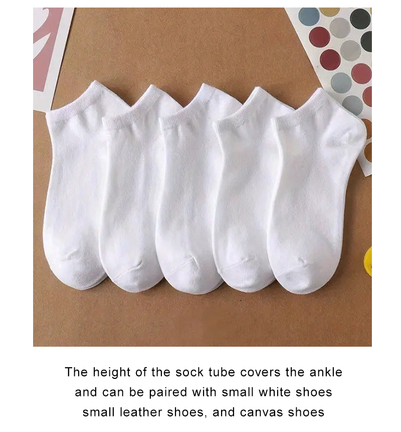 5/10 Pairs Men's  Boat Socks Business Sport Sweat Absorption Mature Summer Autumn Solid Color Non Pilling Versatile Ankle Socks