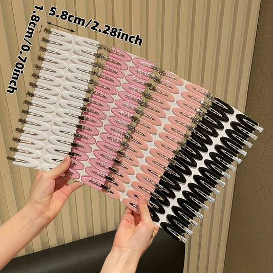 30/120Pcs Women's Model, Solid Color Fashionable and Simple, Cute and Sweet Hair Clip, Suitable for Use with Bangs and Side