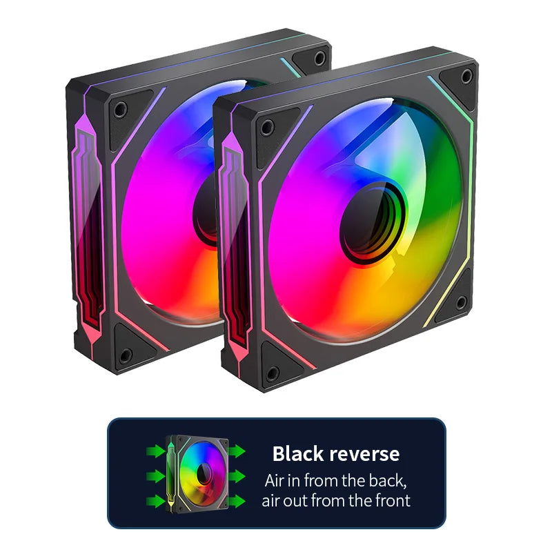 Teucer Infinite Mirror 120mm 5V 3Pin ARGB PC Case FAN 12V 4Pin PWM 800-2000RPM 12cm Chassis CPU Water Cooling Ventilator