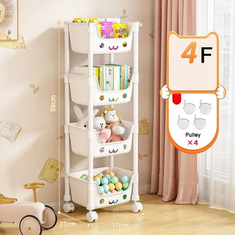 Toy Storage Trolley Bookshelf Snack Rack For Children Storage Organizer Bathroom Accessories Closet Organizer Kitchen Storage - Shoppiline