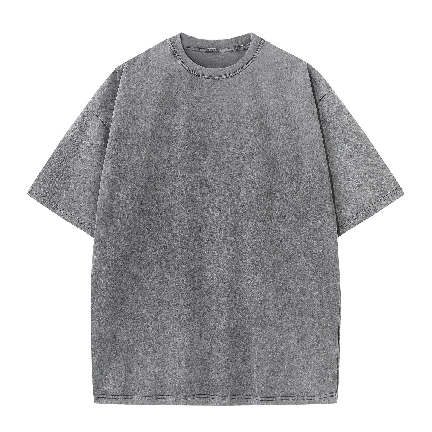 Herren Sommer Reine Baumwolle Distressed Retro Drop Shoulder T-Shirt Einfarbig Locker Lässig Atmungsaktives Herren Freizeit T-Shirt Oberteil
