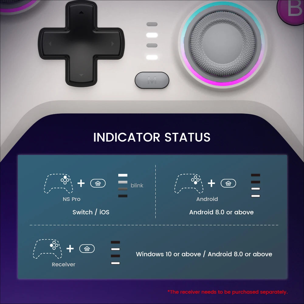 GameSir Nova Wireless Switch Controller Bluetooth Gamepad Hall Effect Joystick for Nintendo Switch iPhone Android Phone PC