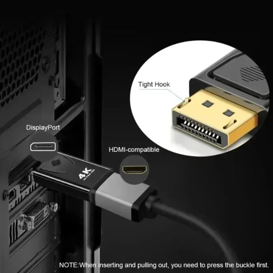 4K/1080P DP Male To Female HDMI-Compatible DisplayPort To HDMI-Compatible Adapter 4K60Hz HD Converter for Laptop PC Projector