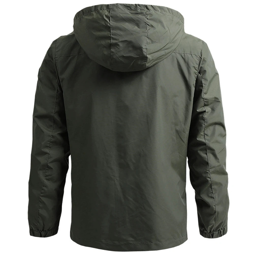 Windbreaker Herren Taktische Jacke Wasserdicht Outdoor Kapuzenmantel Sport Militär Europäische Größe S-5XL Feldklettern Dünne Oberbekleidung