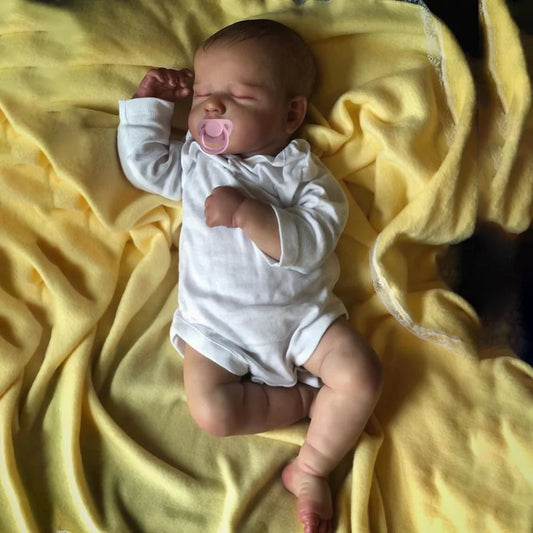 MRB 50CM Realistic Finished Bebe Reborn Silicone Vinyl Cloth Body Doll LouLou Handmade Toy For Girls Christmas Gift - Shoppiline