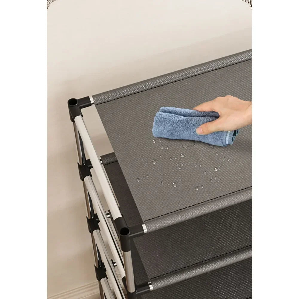 Stylisches Schuhregal Metall Einfaches Schuhregal Schuh-Organizer Ständer Halter Platzsparendes schwarzes Schuhregal für Wohnzimmer