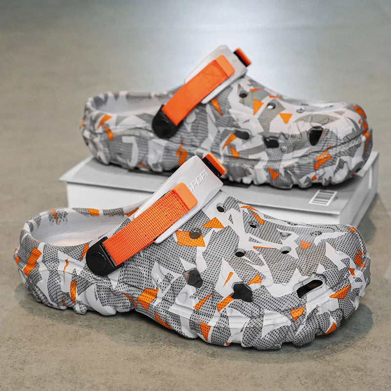 New Men's Clogs Slippers Sandal Male Garden Shoes Flat Camouflage Sandals Male Sneakers Outdoor Flip Flops Home Clogs - Shoppiline