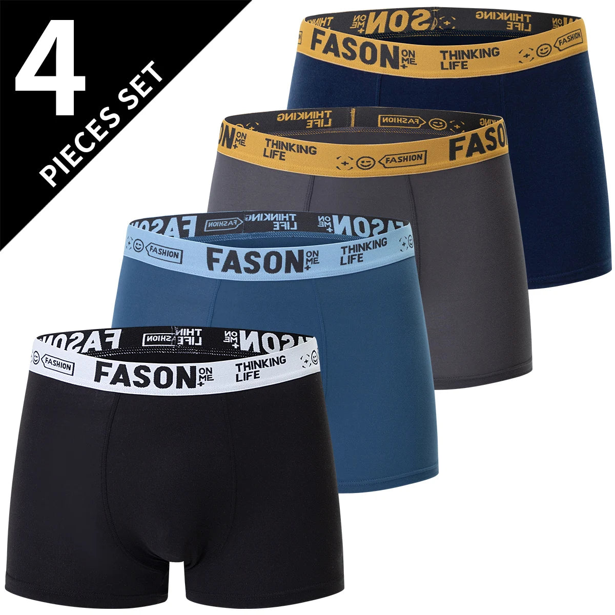 Ensemble de 4/10 boxers pour hommes, décontractés et à la mode, shorts de sport élastiques pour jeunes grandes tailles et cyclistes.