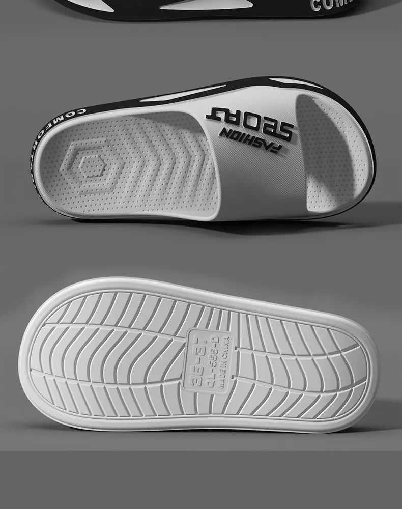 Men's Summer Fashion Slippers for Home ,Soft Soles, PVC Durable Material, Outdoor Sports and Leisure Beach Shoes for Couples