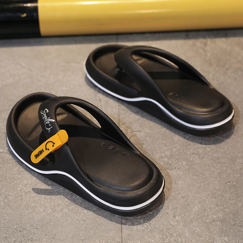 Summer Men's Flip Flops Soft Sole EVA Slippers for Men Outdoor Casual Beach Shoes Home Slippers Non-slip Bathroom Slides Shoes